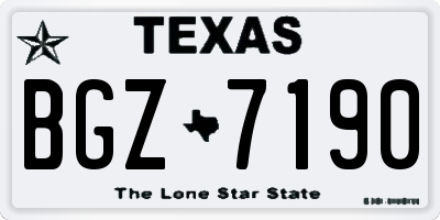 TX license plate BGZ7190