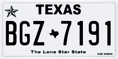 TX license plate BGZ7191