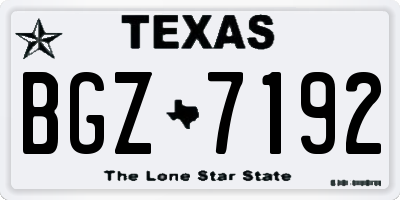 TX license plate BGZ7192