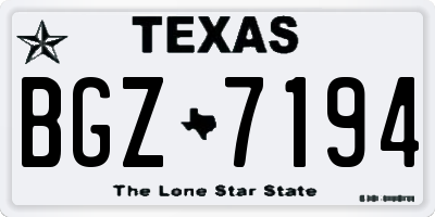 TX license plate BGZ7194