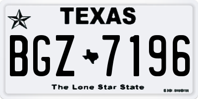 TX license plate BGZ7196