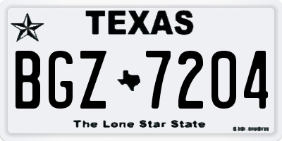TX license plate BGZ7204