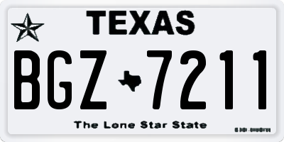 TX license plate BGZ7211