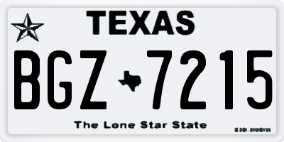 TX license plate BGZ7215