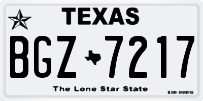 TX license plate BGZ7217