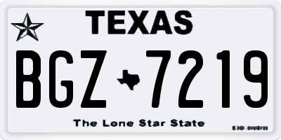 TX license plate BGZ7219
