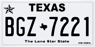 TX license plate BGZ7221