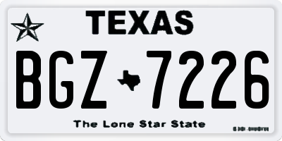TX license plate BGZ7226