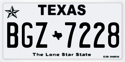 TX license plate BGZ7228