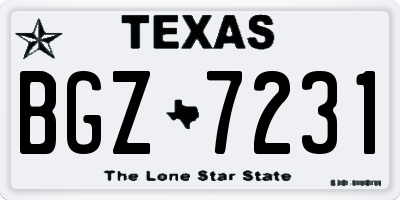 TX license plate BGZ7231