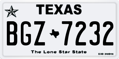 TX license plate BGZ7232