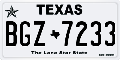 TX license plate BGZ7233