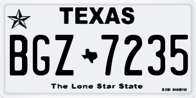 TX license plate BGZ7235