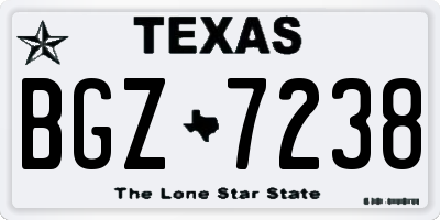 TX license plate BGZ7238