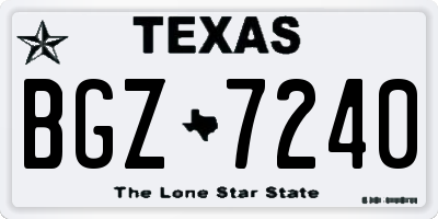 TX license plate BGZ7240