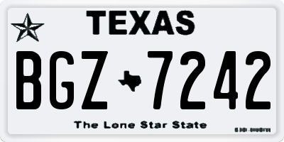 TX license plate BGZ7242