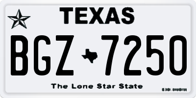 TX license plate BGZ7250