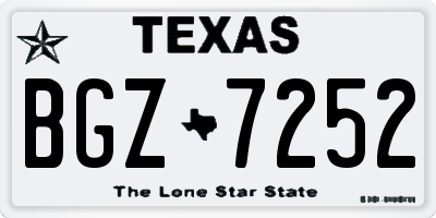 TX license plate BGZ7252
