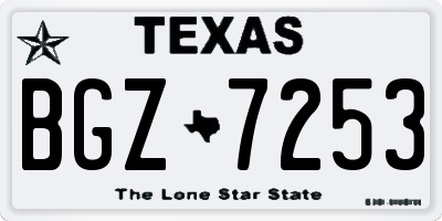 TX license plate BGZ7253