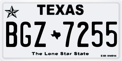 TX license plate BGZ7255