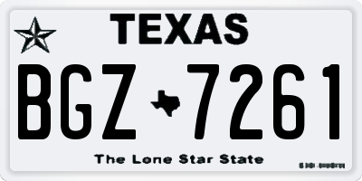 TX license plate BGZ7261