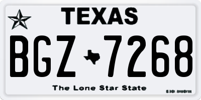 TX license plate BGZ7268