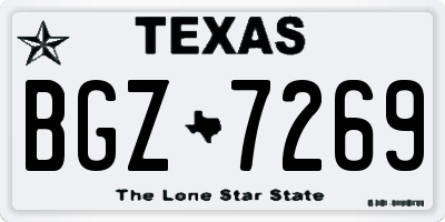 TX license plate BGZ7269