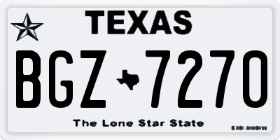 TX license plate BGZ7270