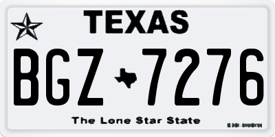 TX license plate BGZ7276
