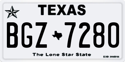 TX license plate BGZ7280