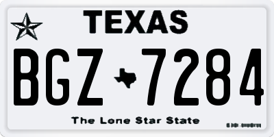 TX license plate BGZ7284
