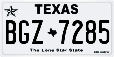 TX license plate BGZ7285