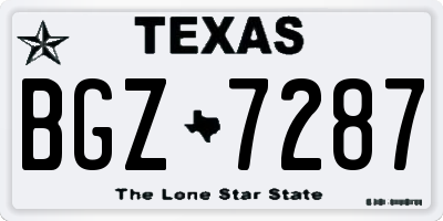 TX license plate BGZ7287