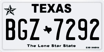 TX license plate BGZ7292