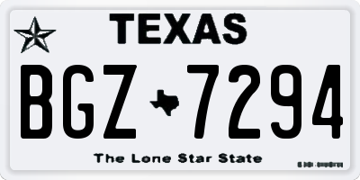 TX license plate BGZ7294