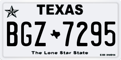 TX license plate BGZ7295