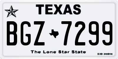 TX license plate BGZ7299