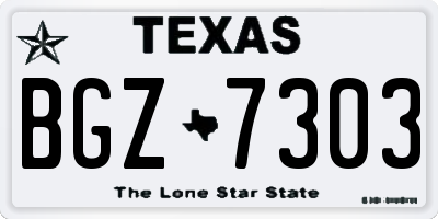 TX license plate BGZ7303