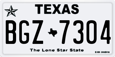 TX license plate BGZ7304