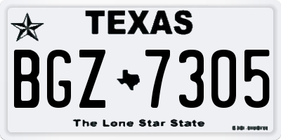 TX license plate BGZ7305