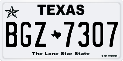 TX license plate BGZ7307