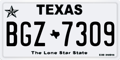 TX license plate BGZ7309