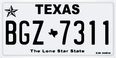TX license plate BGZ7311