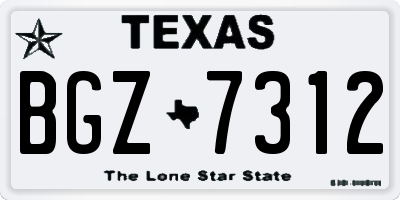 TX license plate BGZ7312