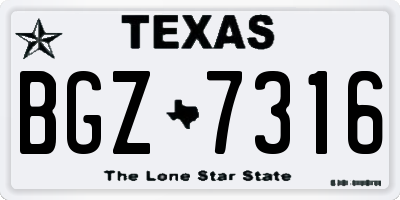 TX license plate BGZ7316