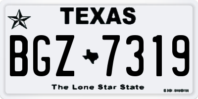 TX license plate BGZ7319