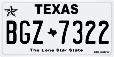 TX license plate BGZ7322