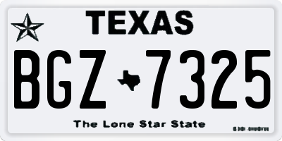 TX license plate BGZ7325