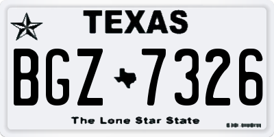 TX license plate BGZ7326