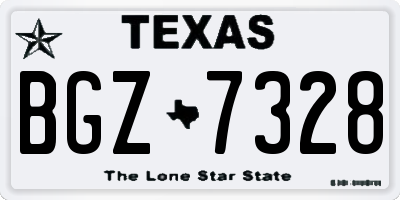 TX license plate BGZ7328